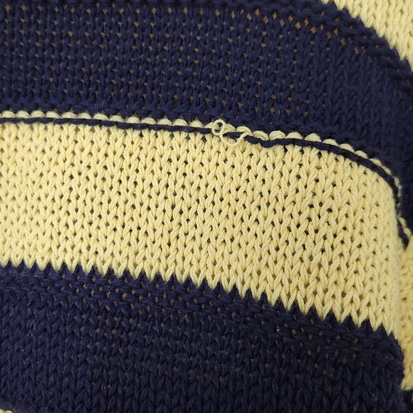 Anthropologie Pilcro Crewneck Sweater in Yellow and Navy Stripes - Picture 2 of 3